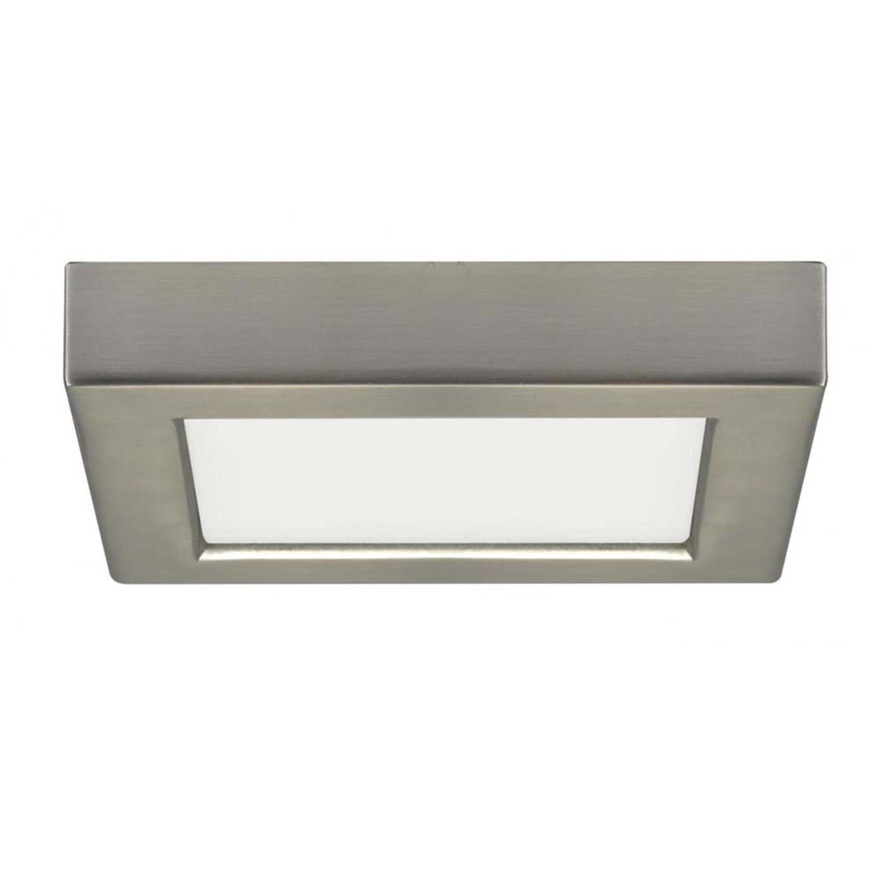 10.5w 5.5-in LED Flush Mount Fixture 3000K Square Shape Brushed Nickel Finish